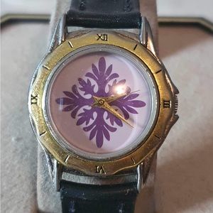 🦋10/$20🦋 Goldtone/Silver Purple Flower Leather Women's Watch